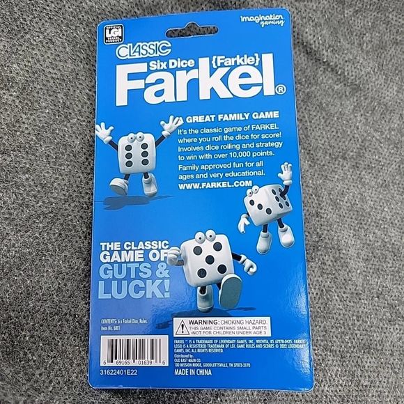 CLASSIC SIX DICE FARKEL FARKLE DICE GAME NEW IN PACKAGE - Picture 2 of 4